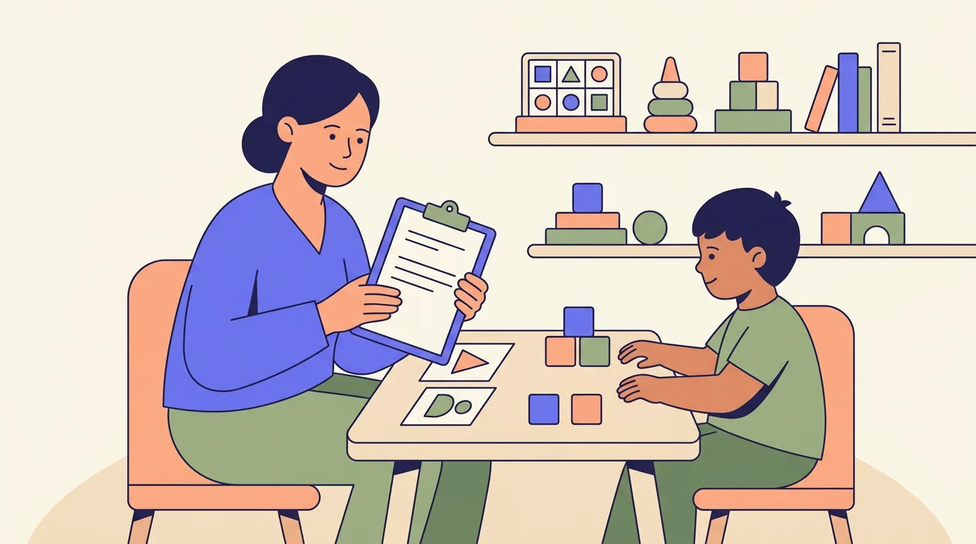 A specialist working with a child